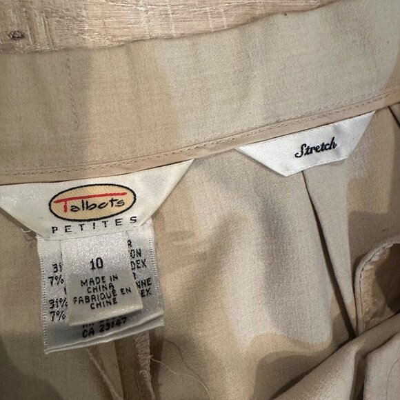 TALBOTS WOMENS SIZE 10 TAN WIDE LEG PANTS STRETCH - Picture 6 of 9
